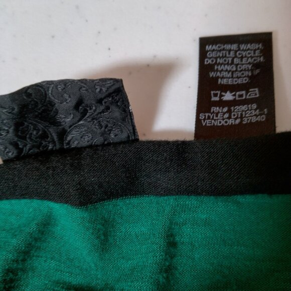 Vintage Y2K Daytrip Shirt Medium Green Black Strriped Deep V Neck Slim Lace Trim - Picture 5 of 14